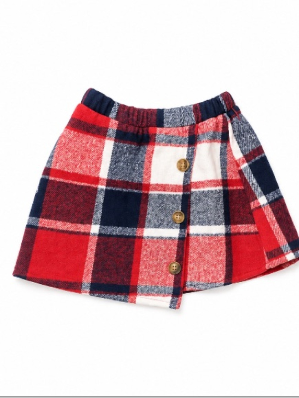 SHEIN • Plaid • Button-Front • Skirt • 7Y